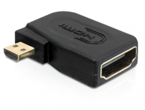 Delock High Speed HDMI Adapter with Ethernet - micro D male> A female rectangular