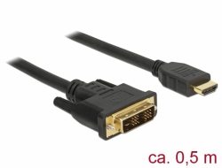 Delock Cable DVI 18 + 1 male> HDMI-A male 0.5 m black