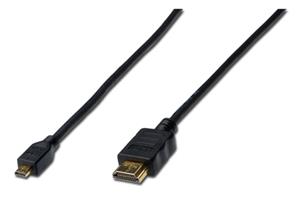 Digitus HDMI High Speed with Ethernet connection cable HDMI / D to HDMI / A (standard to micro), 1m