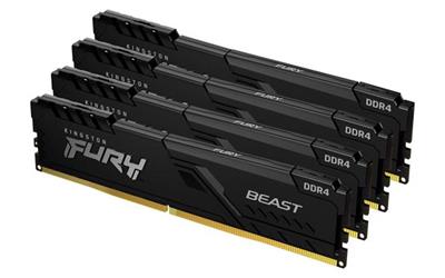 KINGSTON 64GB 3200MHz DDR4 CL16 DIMM (Kit of 4) 1Gx8 FURY Beast Black