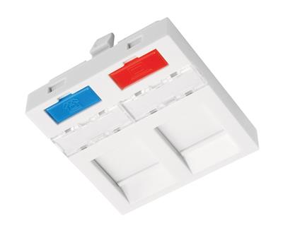 Solarix module French style 45 x 45mm for 2 keystons straight white
