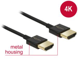 Delock High Speed HDMI Cable with Ethernet - HDMI-A male> HDMI-A male 3D 4K 3 m active Slim Premi