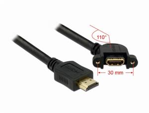 Delock cable HDMI A male> HDMI A female screwable 110 ° bent 1 m
