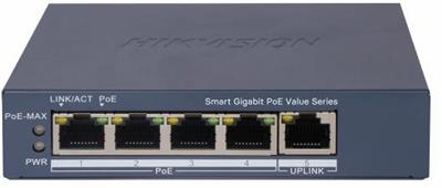 Hikvision DS-3E1505P-EI/M PoE Smart managed switch, 4x PoE, 45W