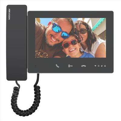 Hikvision DS-KH7300EY-THE2 - 2-wire 7  IP touch monitor with handset, black