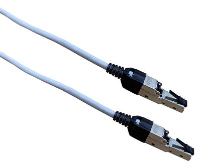 Masterlan comfort patch cable SSTP, Cat 6A, 5m, gray, Rotating plug RJ45 180°