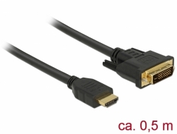 Delock HDMI to DVI cable 24 + 1 bidirectional 0.5 m