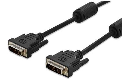 Digitus DVI connection cable, DVI(18+1), 2x ferrit M/M, 2.0m, DVI-D Single Link, bl