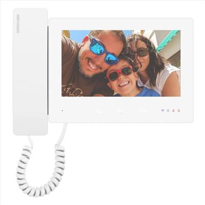 Hikvision DS-KH7300EY-WTHE2/White - 2-wire 7  IP touch monitor with handset, WiFi, white