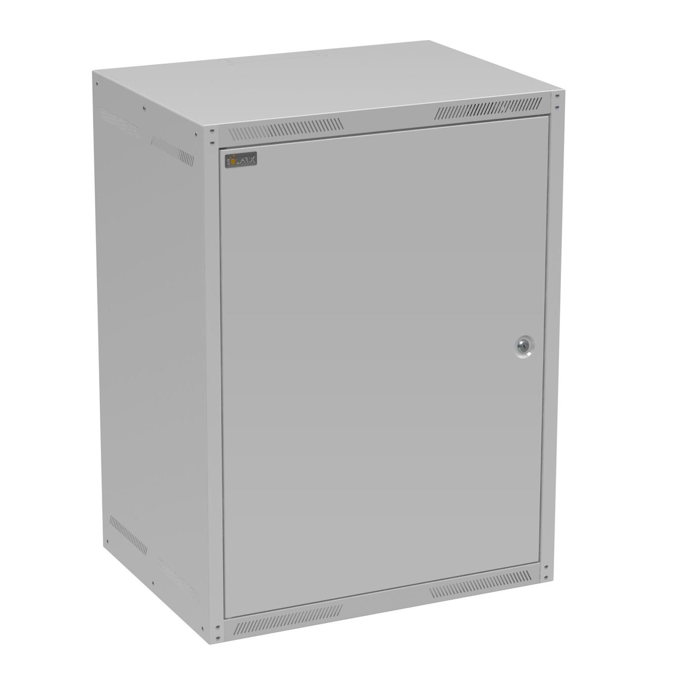 Solarix wall cabinet GrandN 16U 450mm, metal door, RAL 7035
