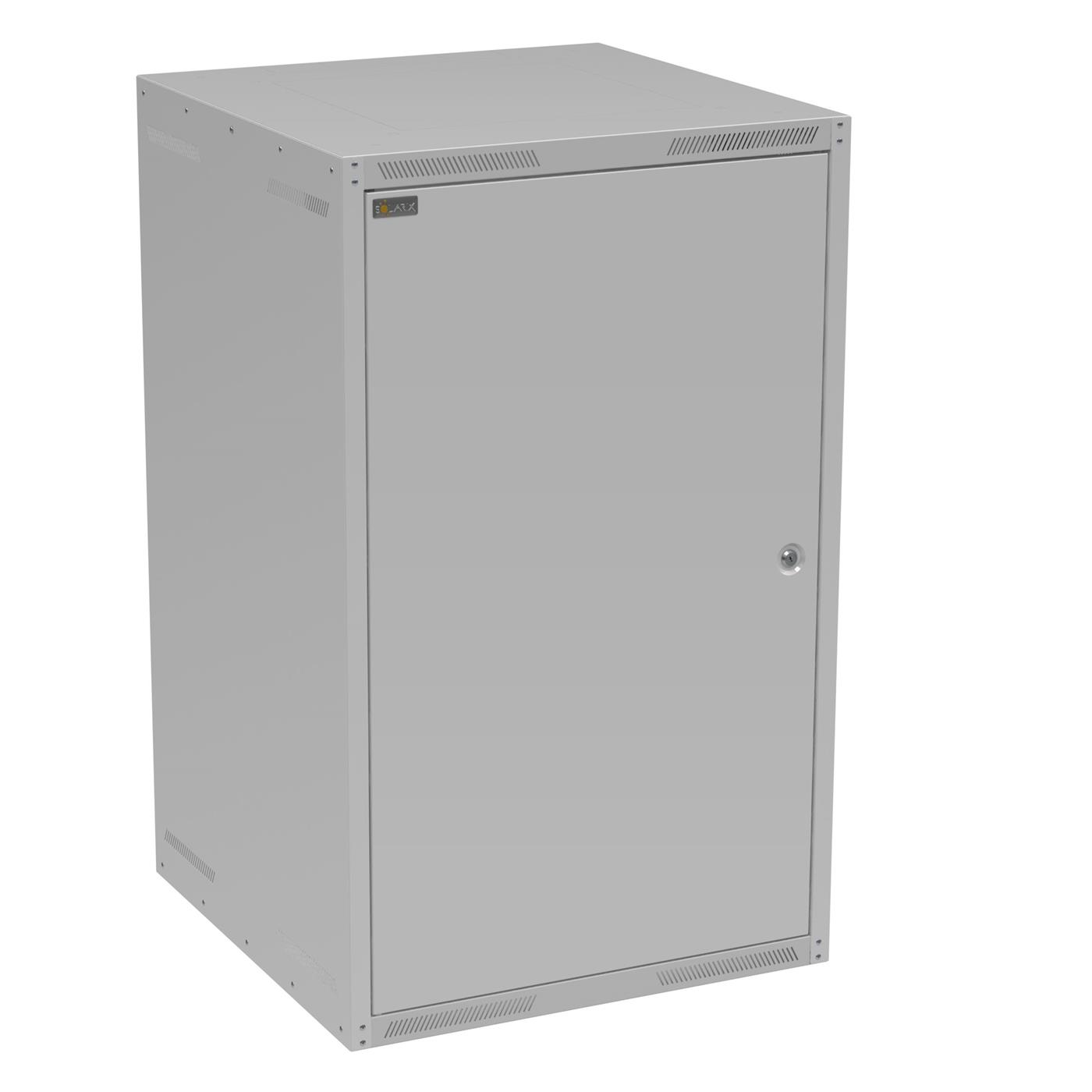 Solarix wall cabinet GrandN 20U 600mm, metal door, RAL 7035