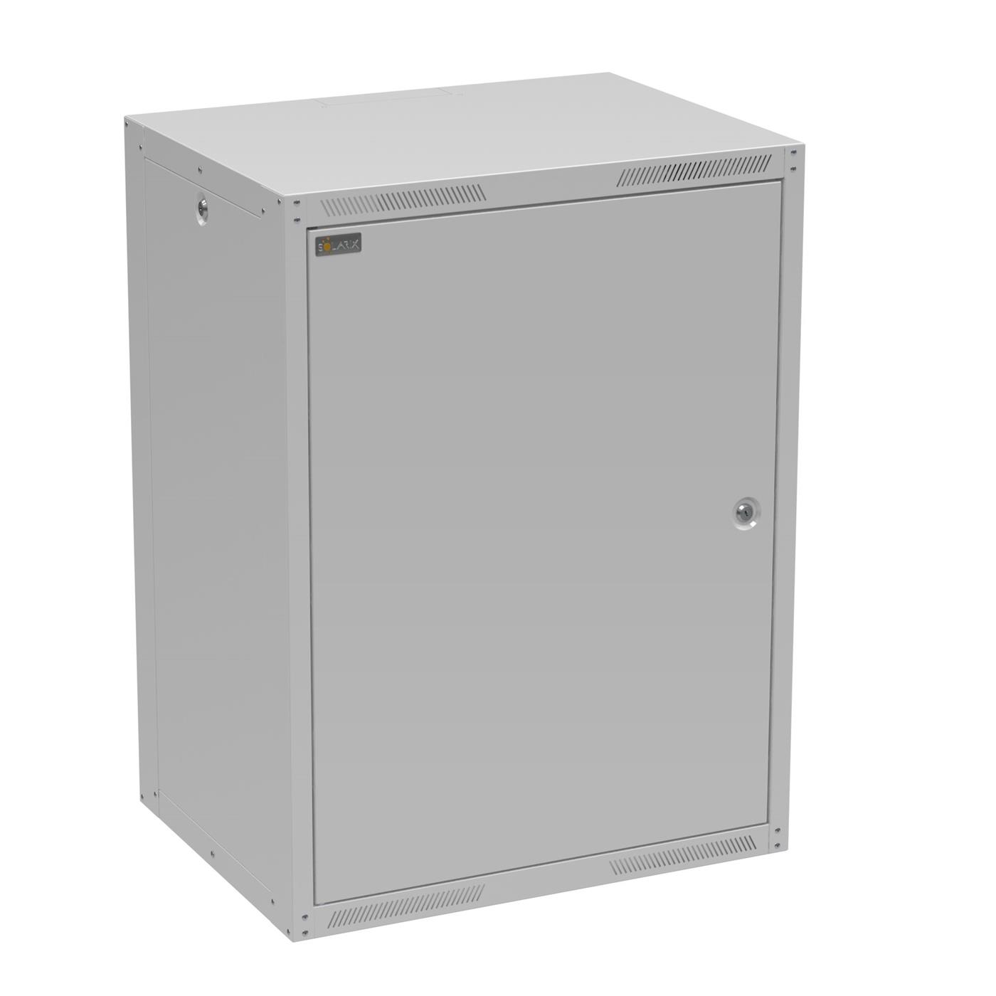 Solarix wall cabinet GrandN DUO 16U 450mm, metal door, RAL 7035