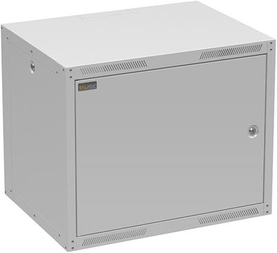 Solarix wall-mounted cabinet GrandN DUO 9U 450mm, sheet metal door, RAL 7035