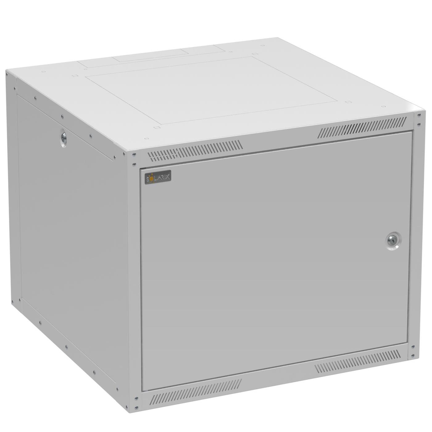 Solarix wall cabinet GrandN DUO 9U 600mm, metal door, RAL 7035