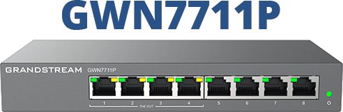 Grandstream GWN7711P Layer 2 Lite managed switch, 8 ports, 4x PoE/PoE+