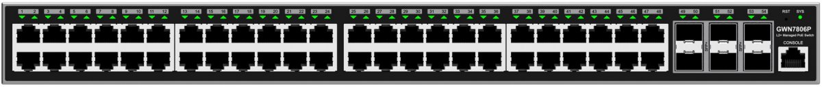 Grandstream GWN7806P Layer 2+ Managed Network PoE Switch, 48 ports / 6 SFP+