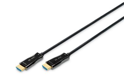 Digitus HDMI AOC connection cable with hybrid fiber, type AM / M, 15 m, UHD 4K @ 60 Hz, CE, gold, bl