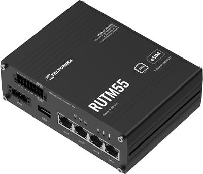 Teltonika RUTM55 Industrial 5G + serial + I/O Wi-Fi Router