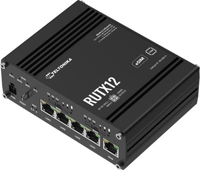 Teltonika RUTX12, Industrial 4G Wi-Fi 5 router, eSIM