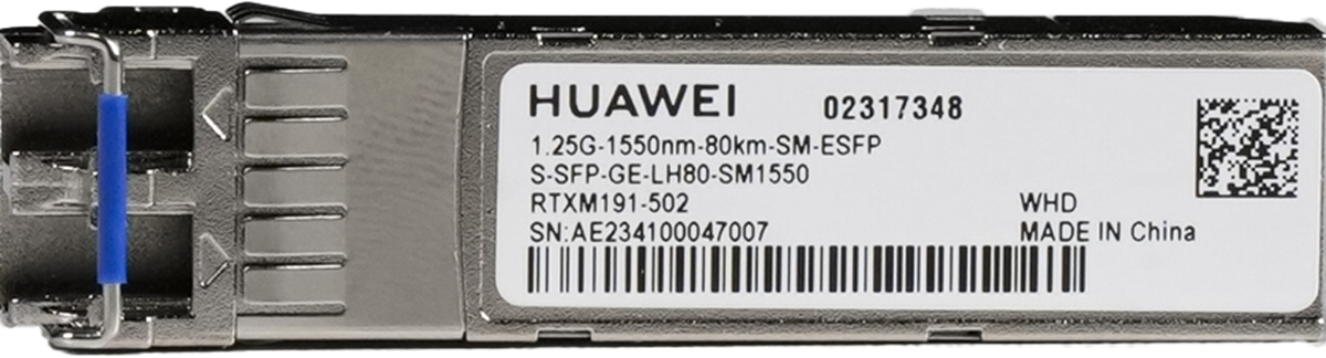 Huawei 1.25G SFP optical transceiver, SM, 1550nm, 80km, 2x LC konektor, DDM