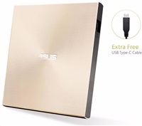 ASUS DVD ZenDrive SDRW-08U9M-U GOLD, External Slim DVD-RW, USB Type-C/Type-A, M-DISC