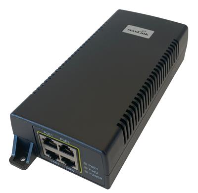 MaxLink MAXPI60W2x2 PoE injector - 802.3af/at, 55V, 1.1A, 60W, 1Gbit, 2xLAN, 2XPoE