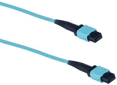 Masterlan fiber optic MPO patch cord, MPOupc/MPOupc, female, MM, OM3, 12 fibers, Type B, 2m