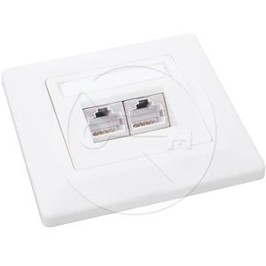 Solarix CAT6 STP 2 x RJ45 flush-mounted socket, white 