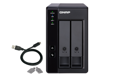 QNAP TR-002 expansion unit for PC or QNAP NAS (2x SATA / 1x USB 3.1 type C - Gen 2)